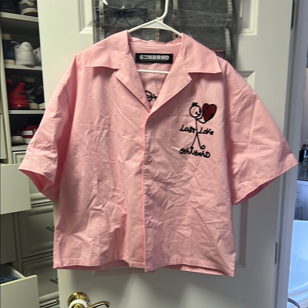 6THNBRHD Lost Love Pink Button-down